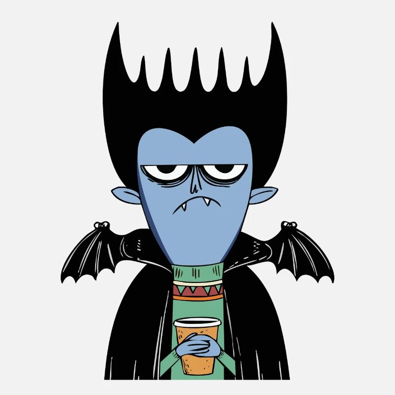Coffee Vampire | Funny Vampire with Bat Wings