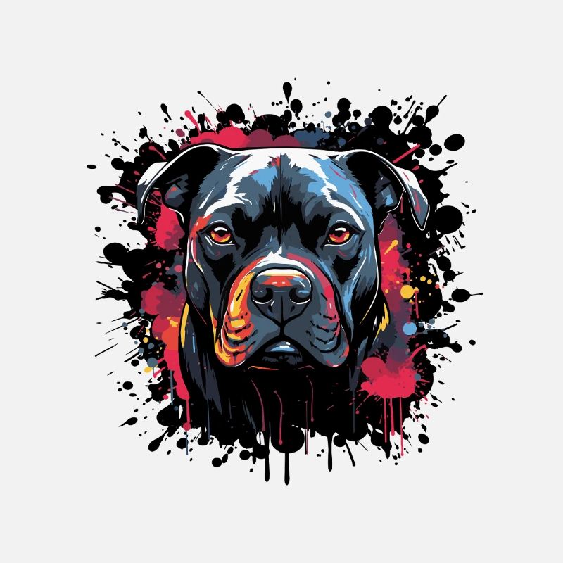 Explosion de couleurs Portrait de Pitbull