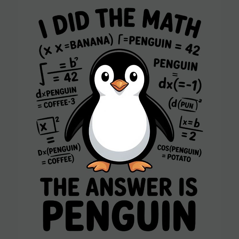 Math Sayings Penguin Funny Math Gift