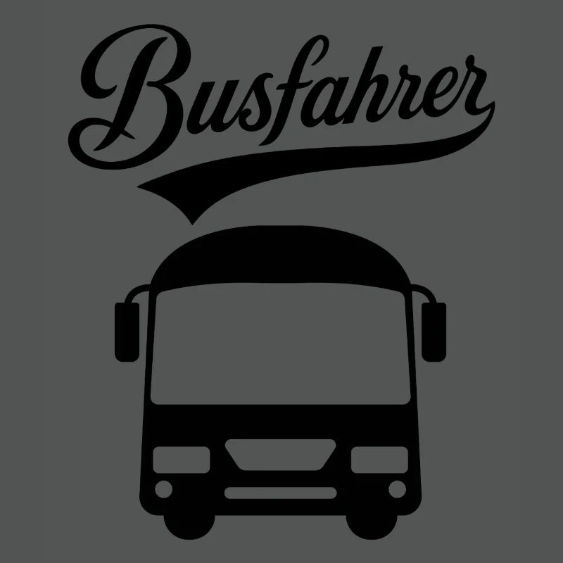 Beruf Busfahrer Text Design mit dem Bus