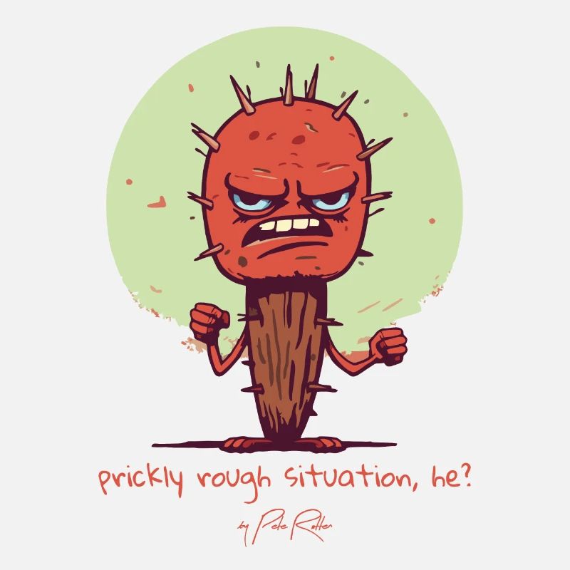 Situation difficile et épicée, un cactus en difficulté