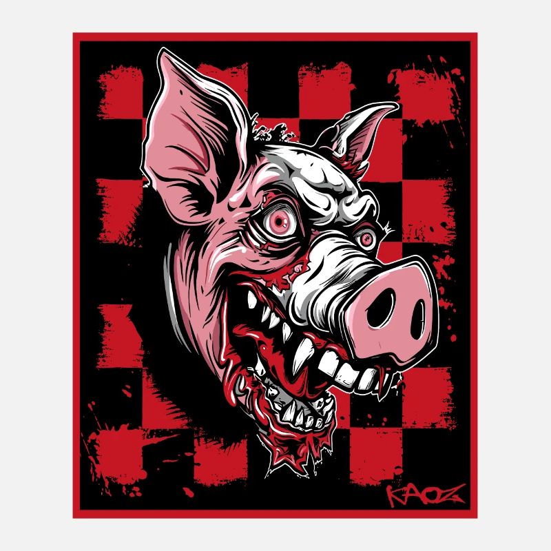 Checkerboard Pattern, Brutally Funny Zombie Pig