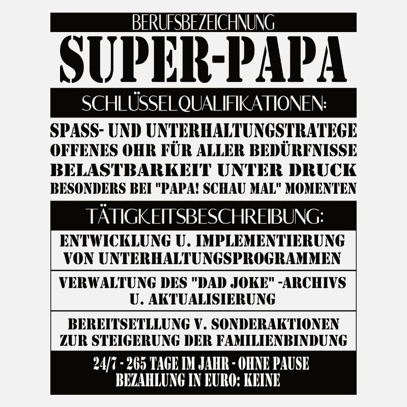 Super Papa – Description du poste avec humour