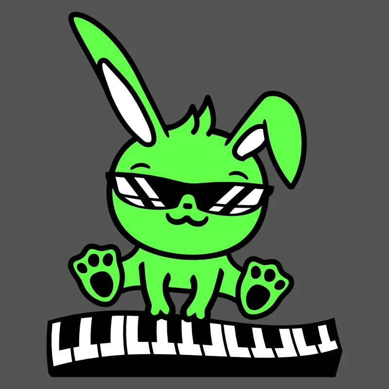 Easter Bunny Rabbit Cute Piano Keyboard Playing