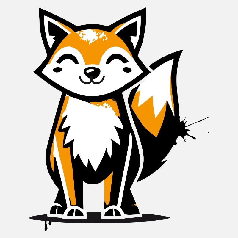 Moderner Fuchs im Stencil Graffiti-Design