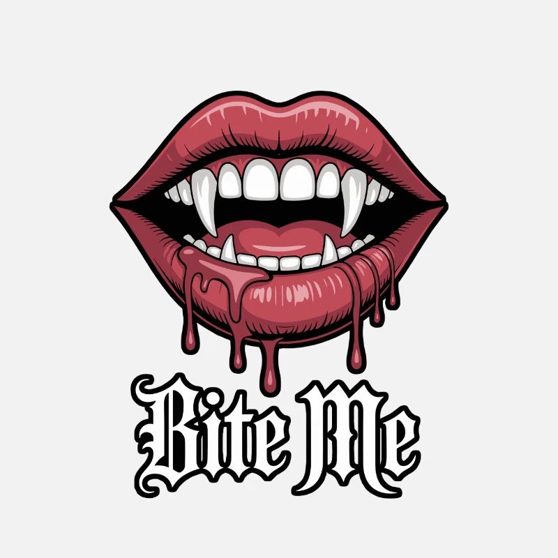 Vampiric lips with greed and bite