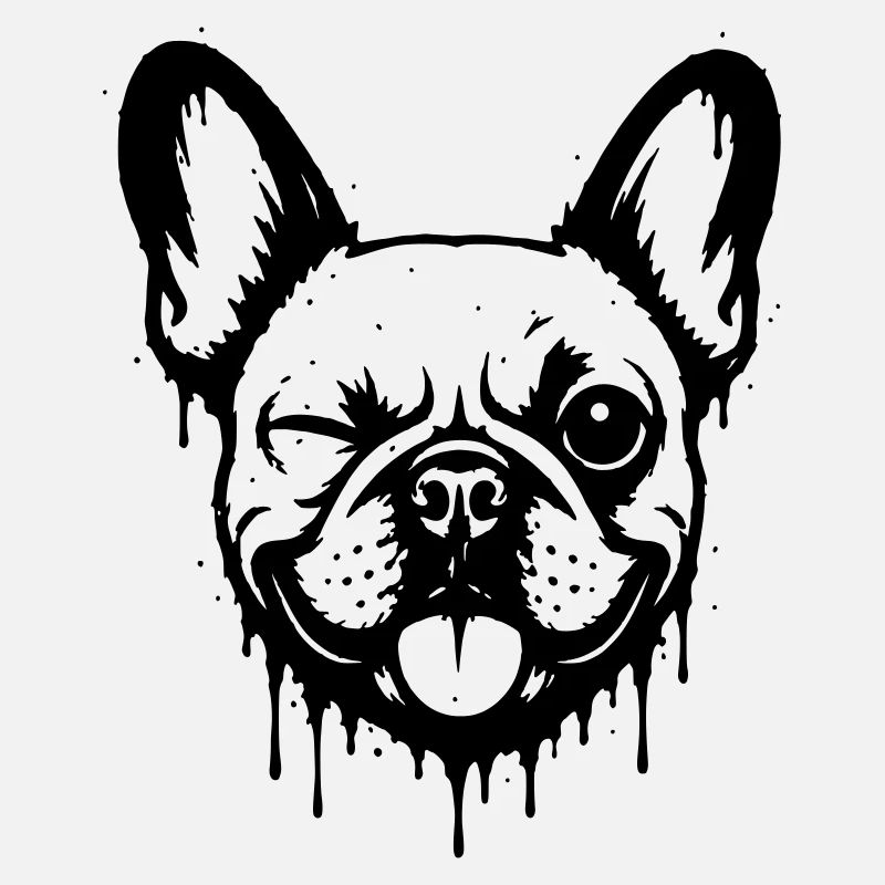 Bouledogue espiègle avec un clin d’œil