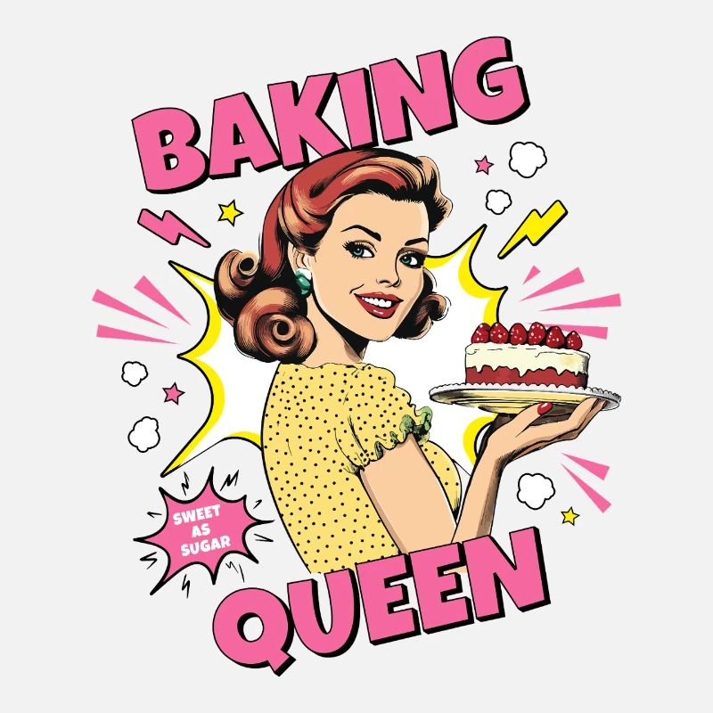 Backen Torte Backkönigin Backfee Bäckerin Pop Art