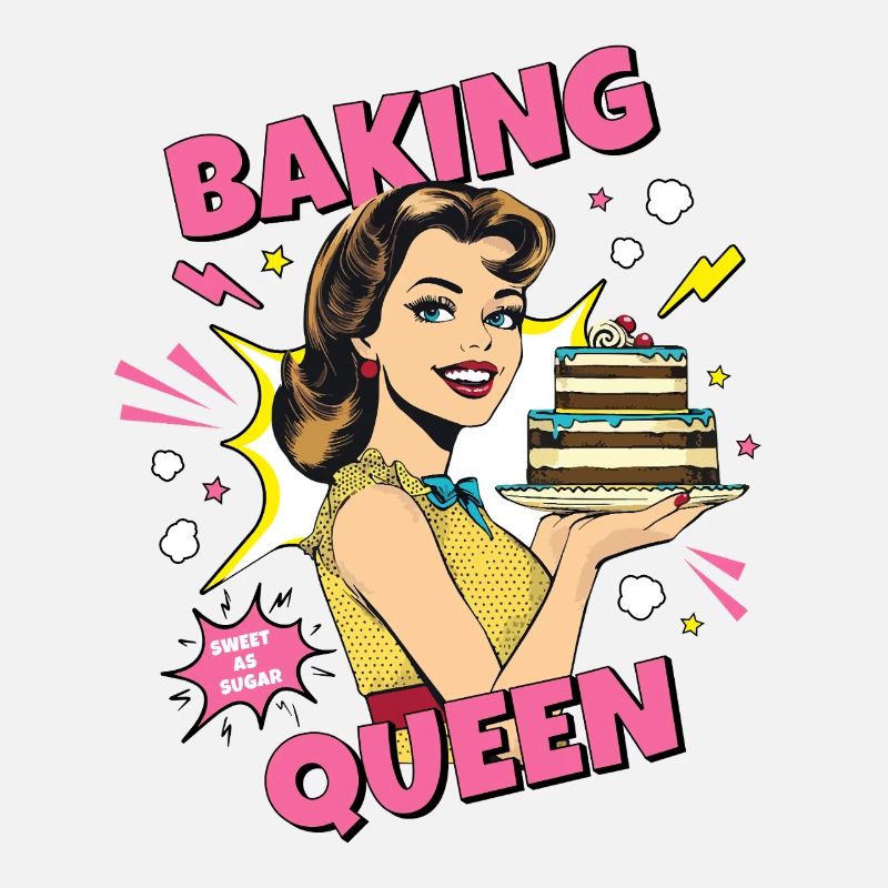Backen Torte Backkönigin Backfee Bäckerin Pop Art