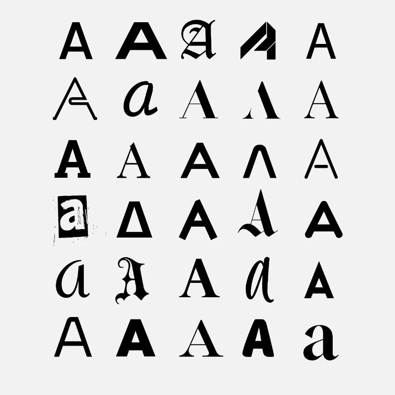 Typographie : Une lettre variante de conception.