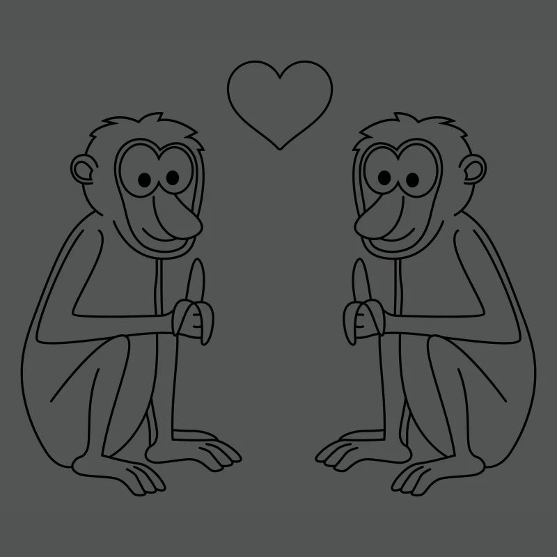 Affe comic Paar liebe