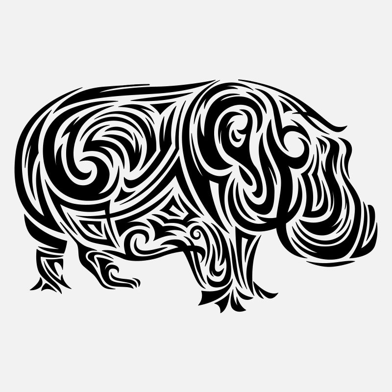 Nilpferd Tribal Tattoo
