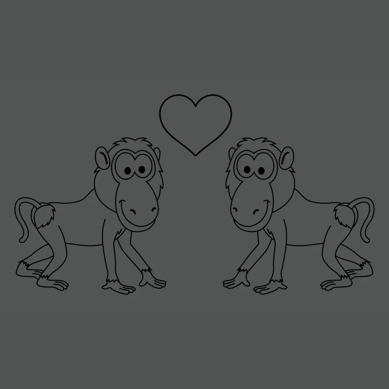 Monkey affe comic Paar liebe