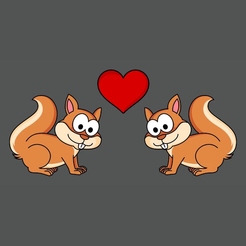 Eichhörnchen Comic Paar Liebe