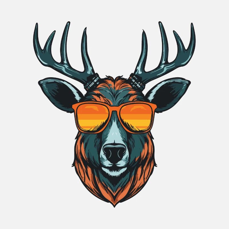 Deer Head Portrait Cool