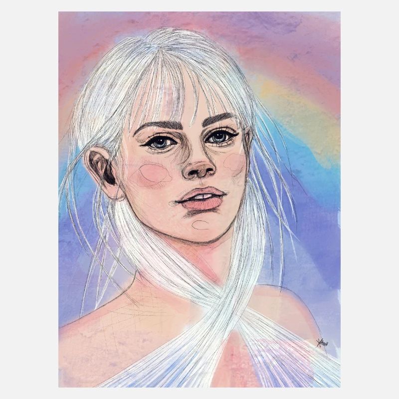 Frau mit Regenbogen