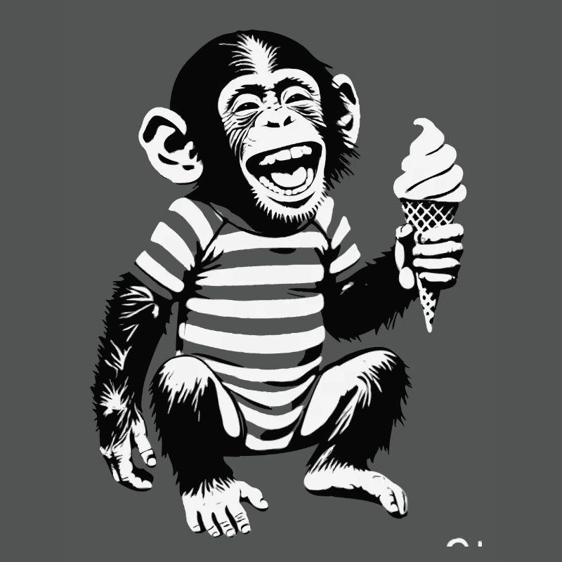 Verspielter Affe mit Eiscreme-Design