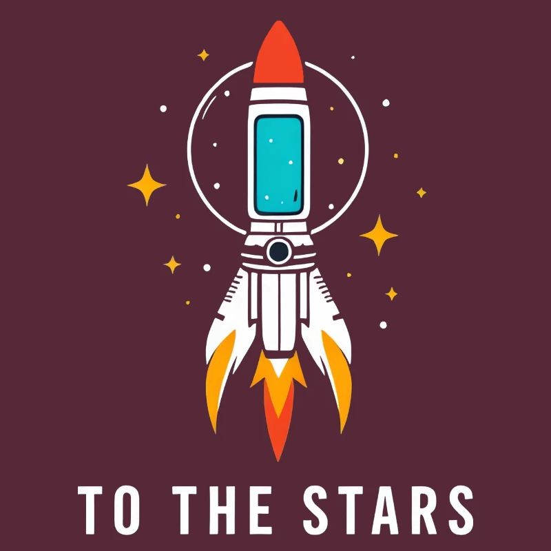 Rocket on a starry background