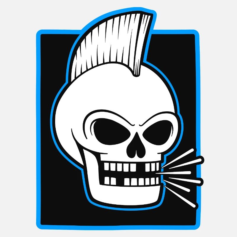 Skull Mohawk Punk Graphic