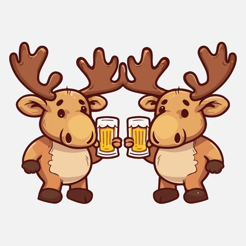 Moose Comic Beer Funny Booze