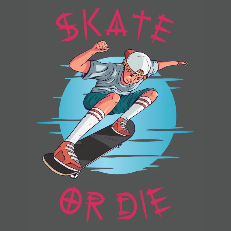 Skate oder stirb Skateboarder Junge