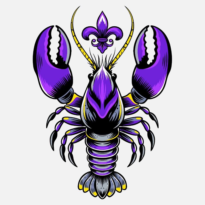 Mardi Gras Languste mit Fleur-de-Lis Design