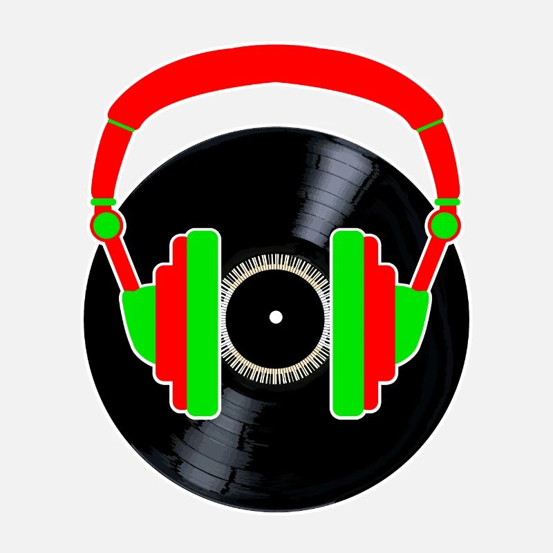 Paire d’écouteurs sur vinyle