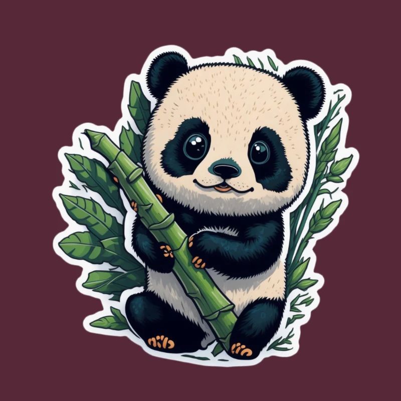 Cute Panda with Bamboo