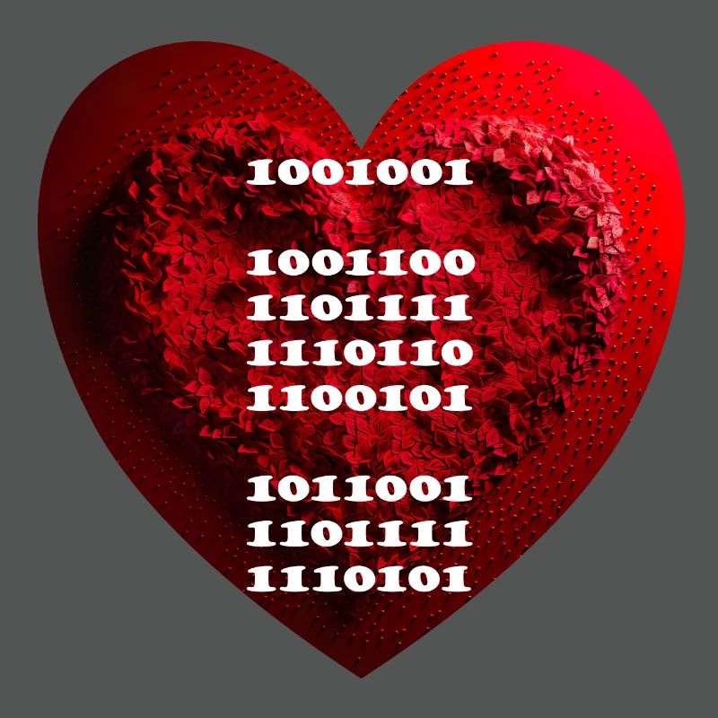 Déclaration d’amour cryptée en code binaire