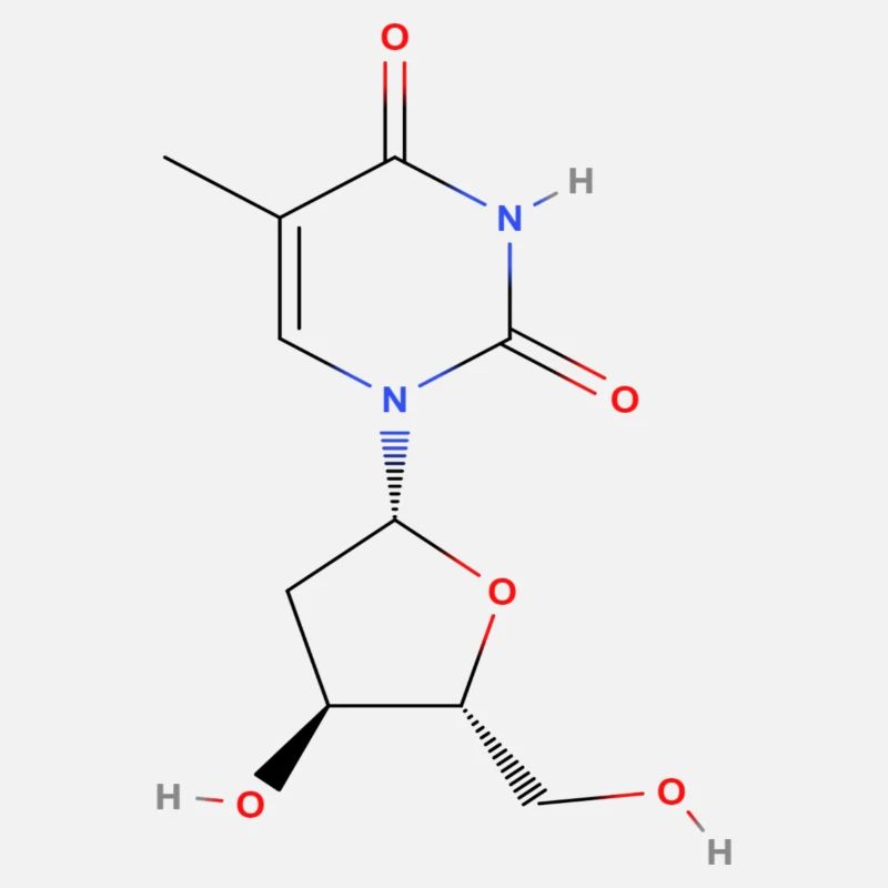 Thymidine Molecule - Colored Structural Formula