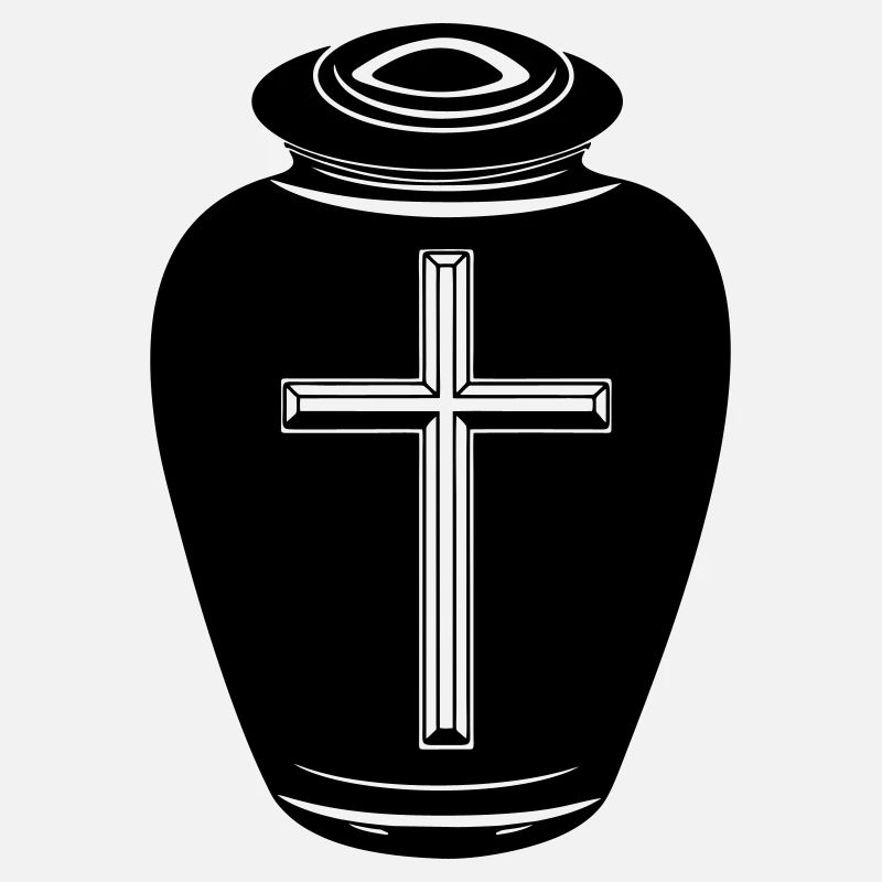 Urne mit Kreuz