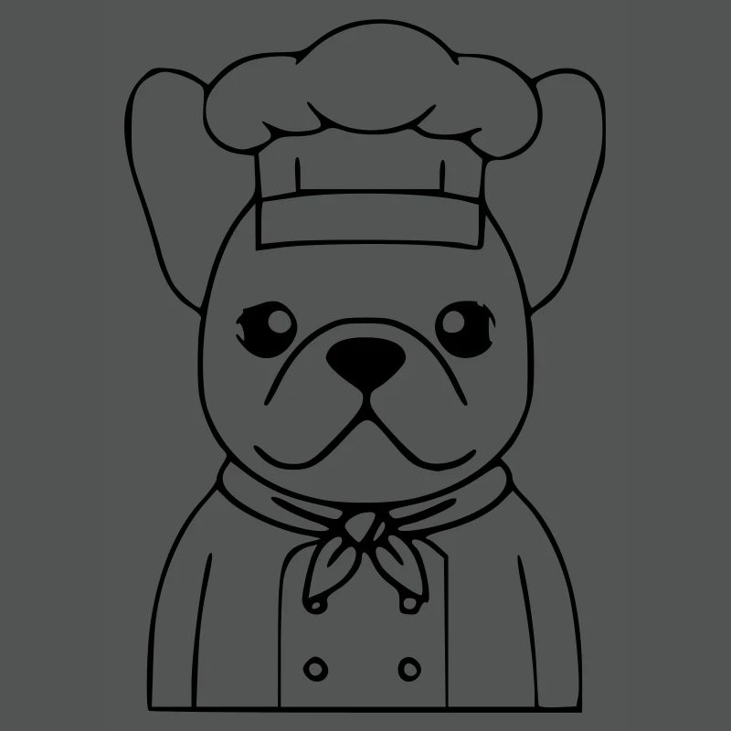 Frenchie Koch Bäcker Outline