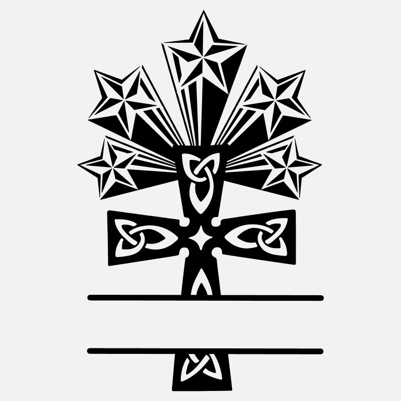 Monogramme cinq étoiles de croix celtique