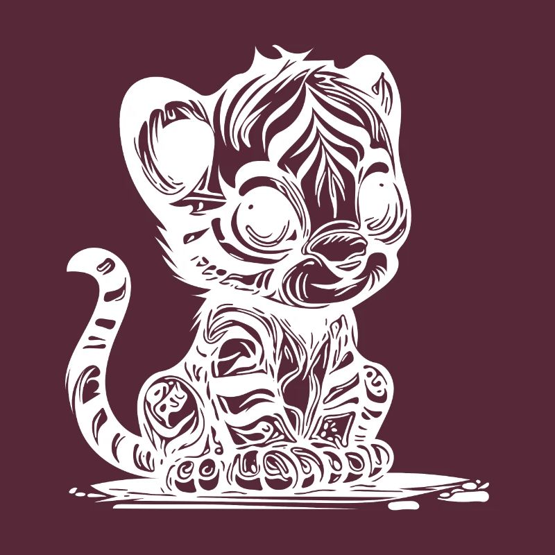 Small tiger with cute striped pattern