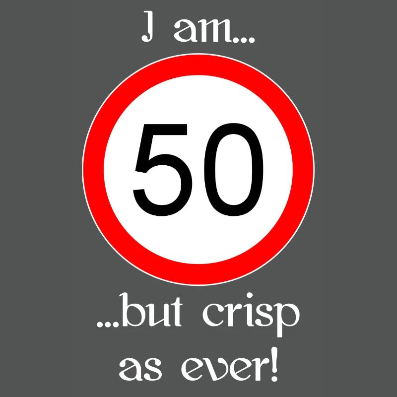 50 years but crisp script white