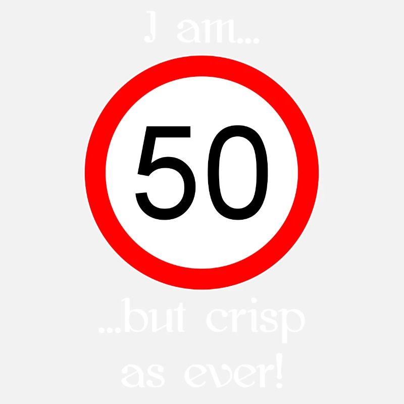 50 years but crisp script white