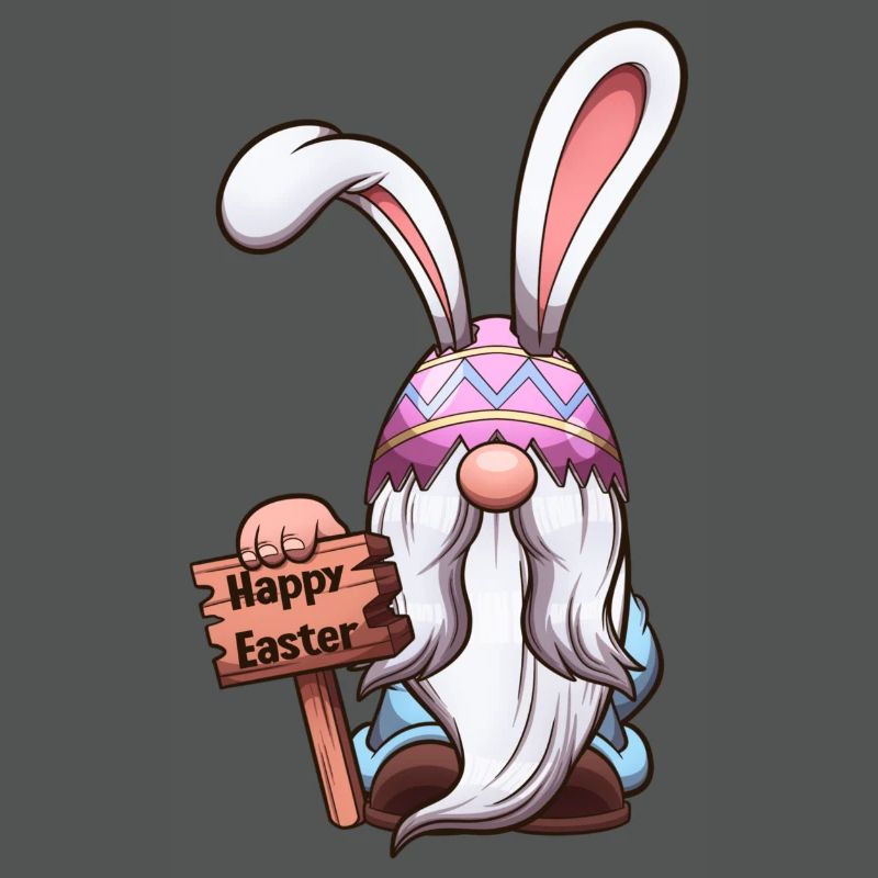 Easter Gnome With Easter Egg Hat With Rabbit Ears