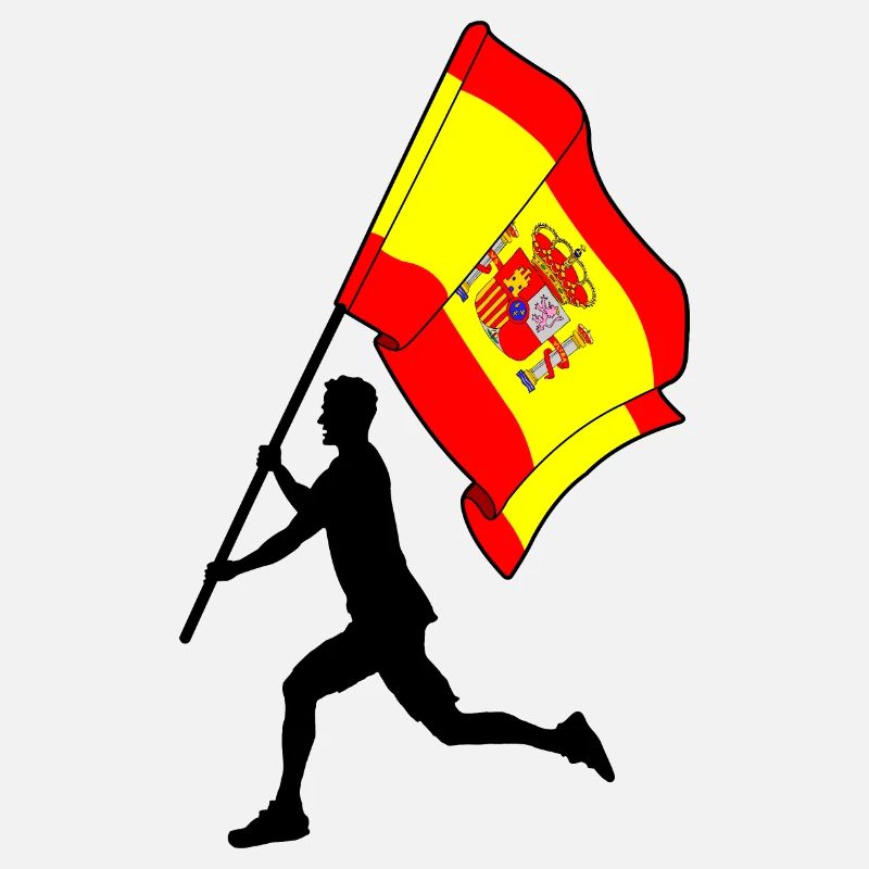 Flagge Spanien Mann läuft
