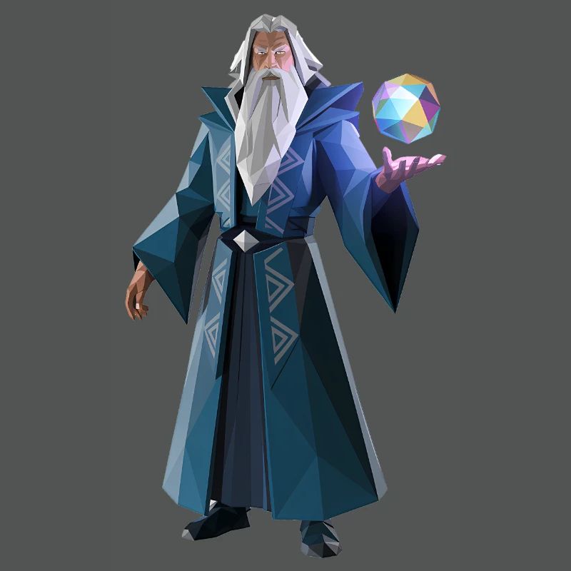 Wise Wizard - Cool Low Poly Logo