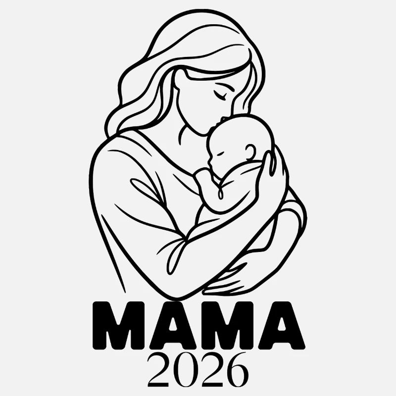 Mama 2026 - Minimalist Line Art Mutter