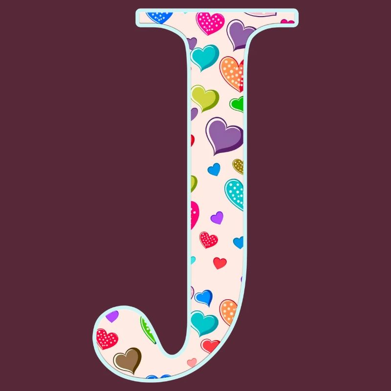 Customizable Monogram J Heart Pattern