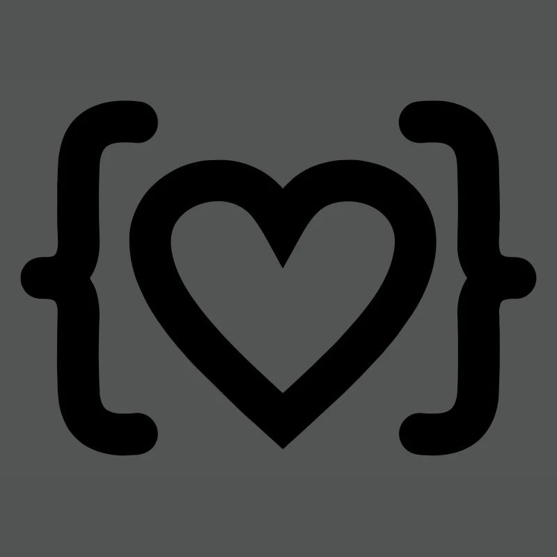 Cœur du logo du code du programmeur