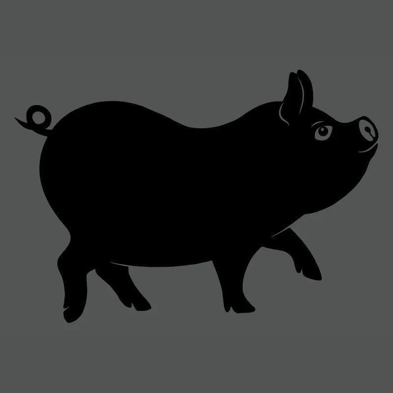 Pig shadow figure with curly tail