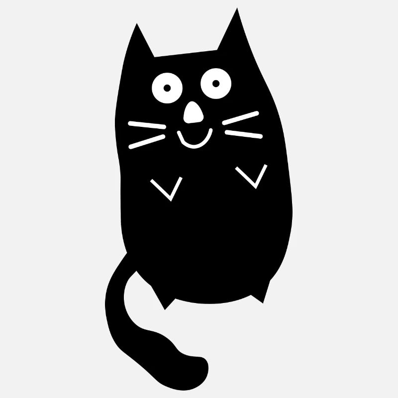 Chubby cute black cat