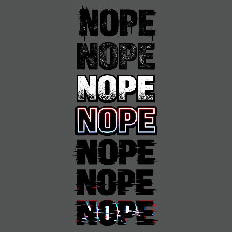 Nein, Neon-Glitch-Textstack