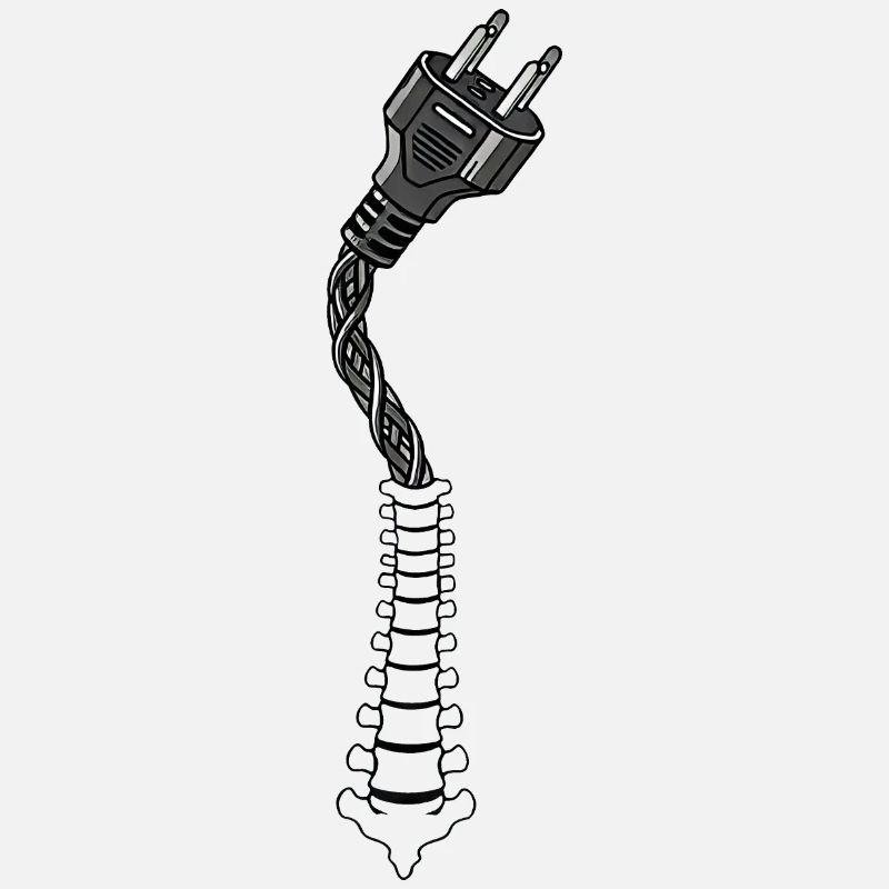 Cyborg Silhouette Spine Plug Artificial