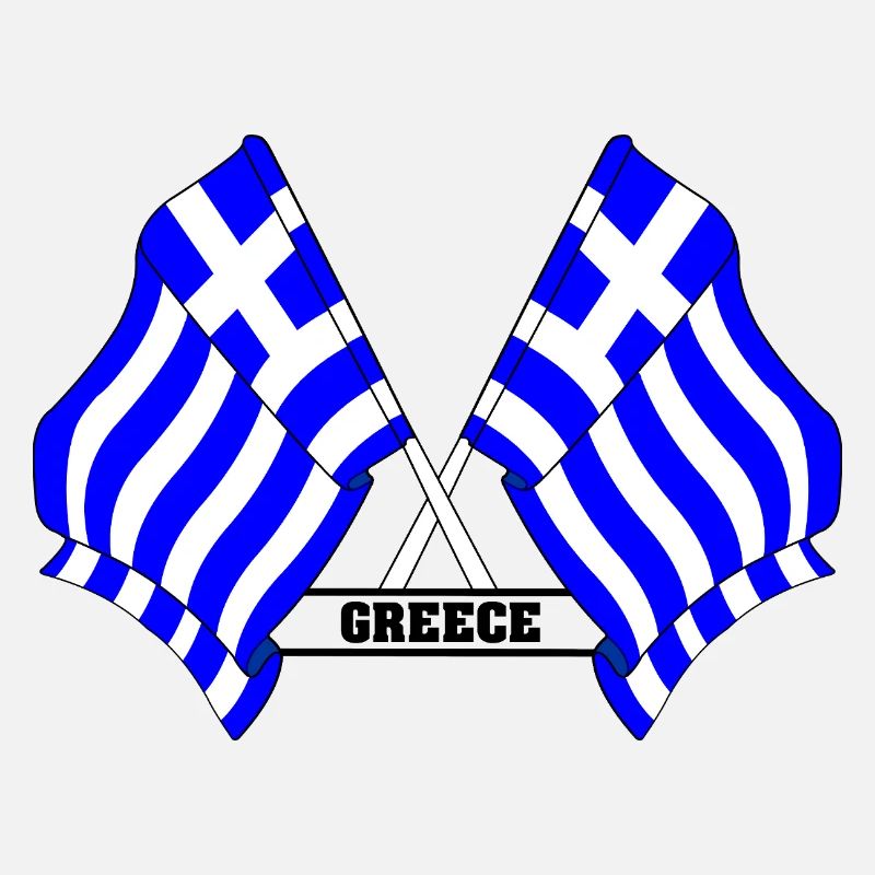 Drapeaux grecs croisés avec texte