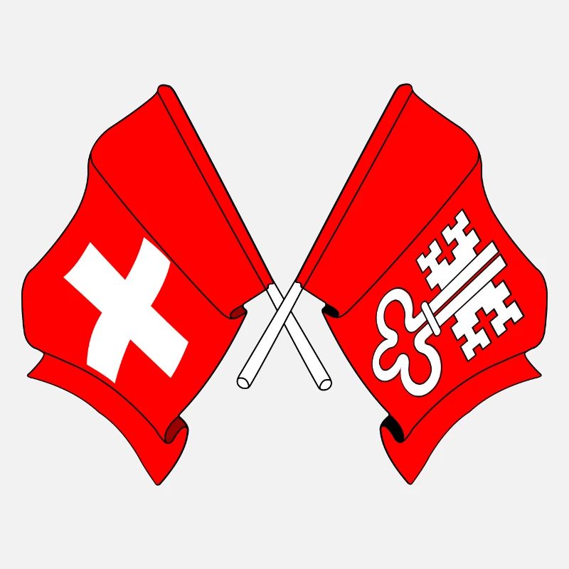 Drapeau de la Suisse et drapeau de Nidwald