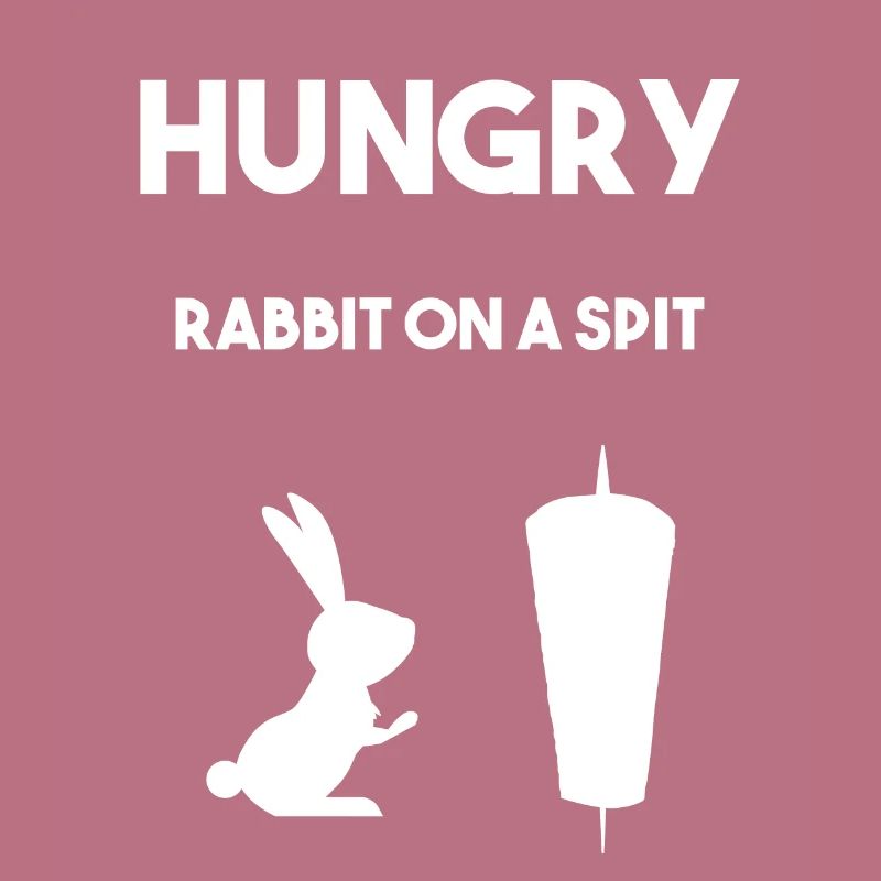Rabbit on a spit withe