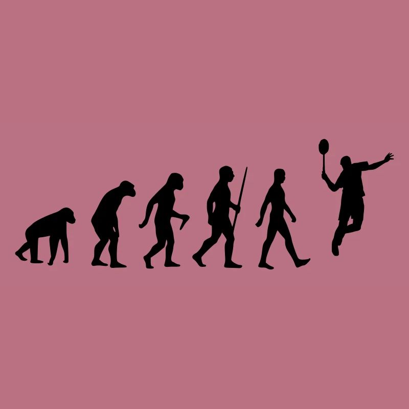 Evolution - badminton, badminton, human, monkey